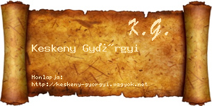 Keskeny Györgyi névjegykártya